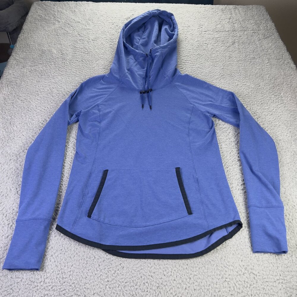 Athleta Sentry Hoodie Sweatshirt Womens XS Blue Hooded Pullover Athletic Active - Picture 4 of 10